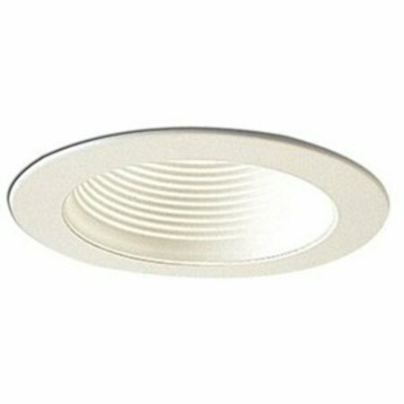 NORA LIGHTING 4in Round Aperture, White, Steel, Phenolic Stepped Baffle, Incandescent Downlight Trim NS-40P